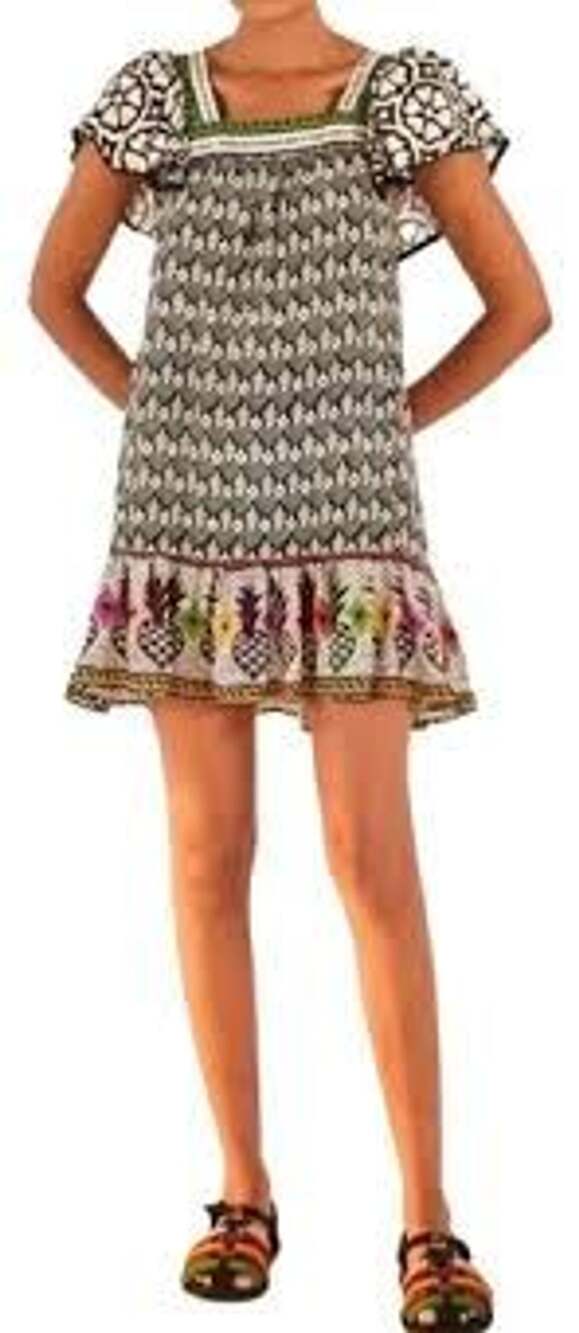 FARM Rio  Love Heart Square Neck Pineapple Print Tunic Dress XS